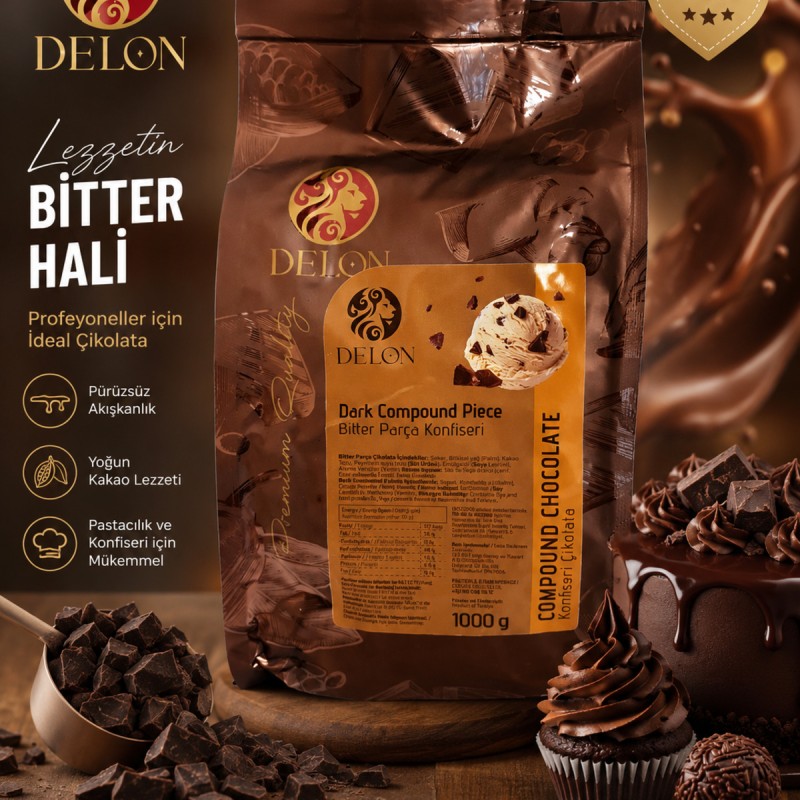 Delon PARÇA BİTTER ÇİKOLATA KONFİSERİ 1KG
