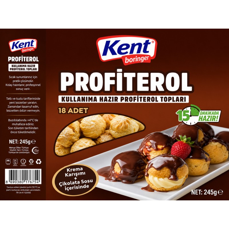KENT PROFİTEROL TOPLARI KULLANMA HAZIR 245GR