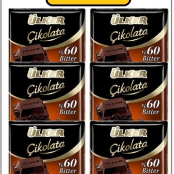 ÜLKER KARE ÇİKOLATA BİTTER %60 6 ADET
