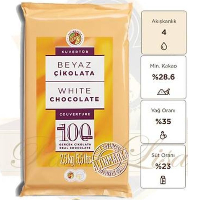 Altınmarka ALTINMARKA KUVERTÜR ÇİKOLATA 2,5KG BEYAZ (ALT182)