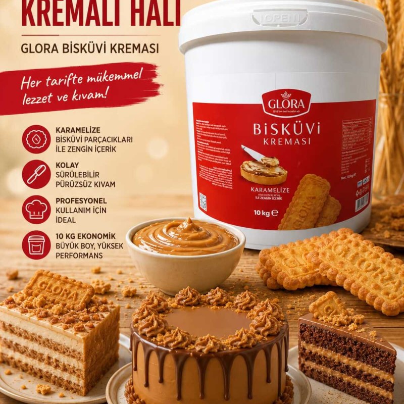 Glora KARAMELİZE BİSKÜVİ KREMASI 10KG