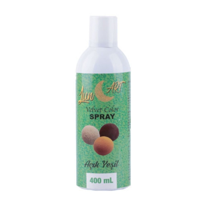 LunArt Kadife Sprey Gıda Boyası Açık Yeşil Renk (400 Ml)