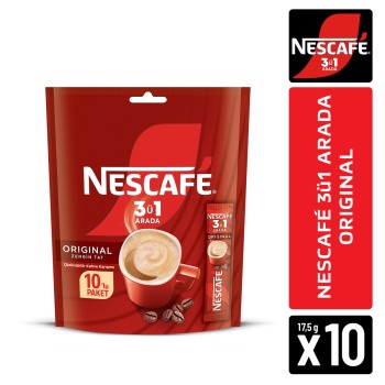 Nescafe 3ü1 Arada Original Çözünebilir Kahve 17,5g 10'lu Paket