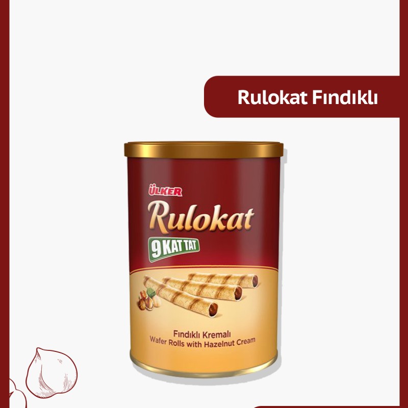 Ülker RULOKAT Fındık Kremalı Teneke Kutu Gofret - 170 gram - 6 Adet