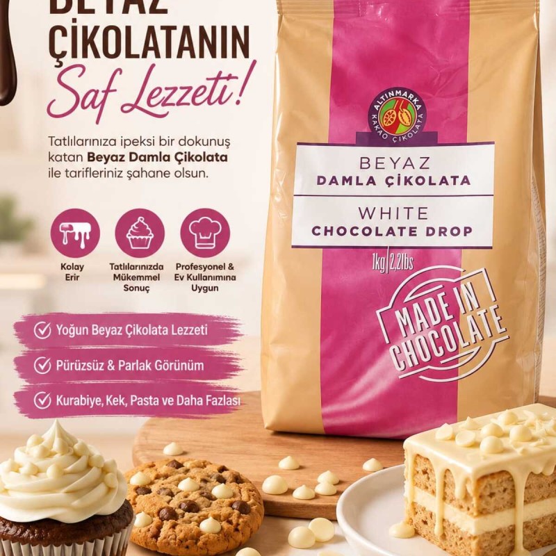 Altınmarka DAMLA ÇİKOLATA 1KG BEYAZ
