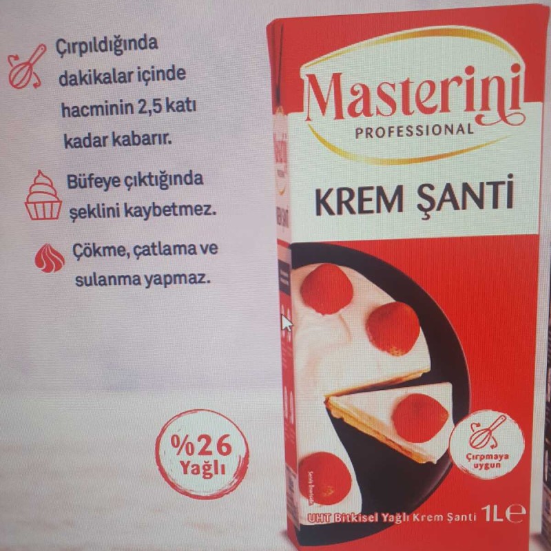 MASTERİNİ KREM ŞANTİ SIVI 1LT %26 YAĞLI