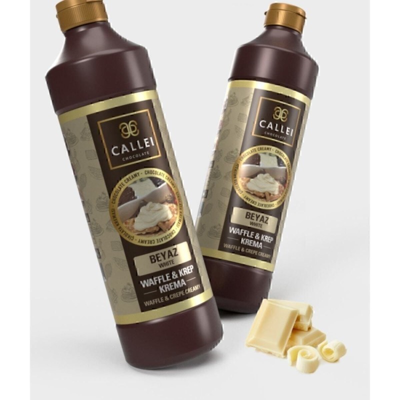 Callei Chocolate Beyaz Şişe Waffle Çikolatası 1000 Gr